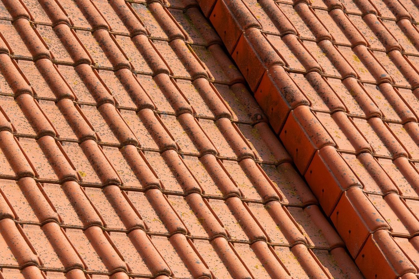 Détail de tuiles canal terracotta